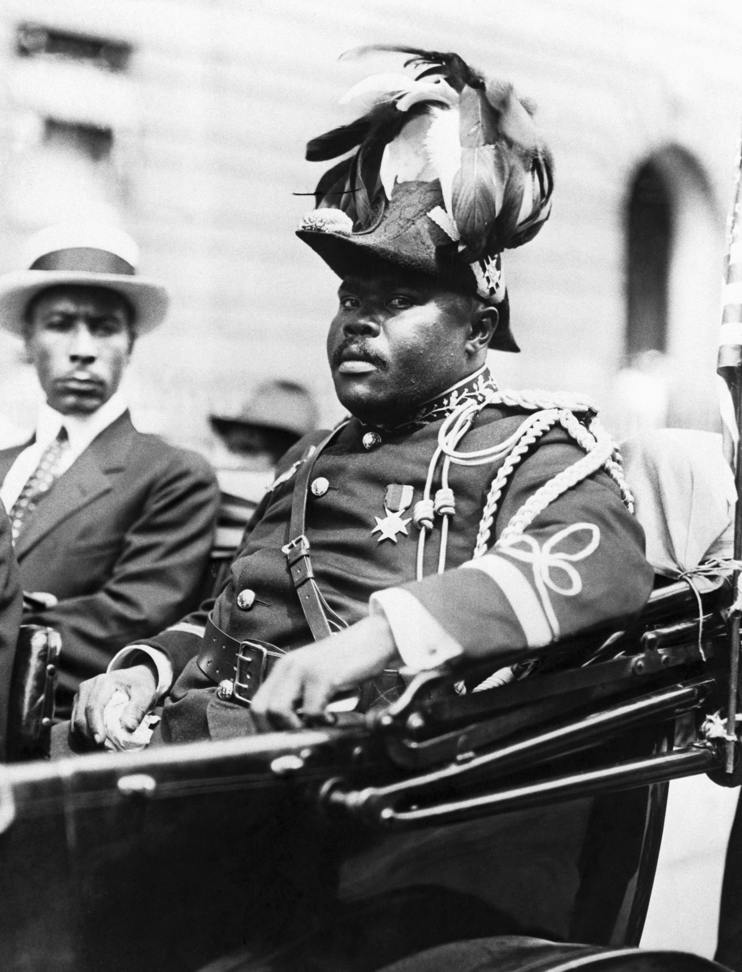 Marcus Garvey in Harlem, 1924. Photo via Universal History Archive/Universal Images Group via Getty Images.